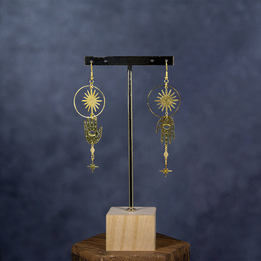 Celestial Hamsa Hand Earring