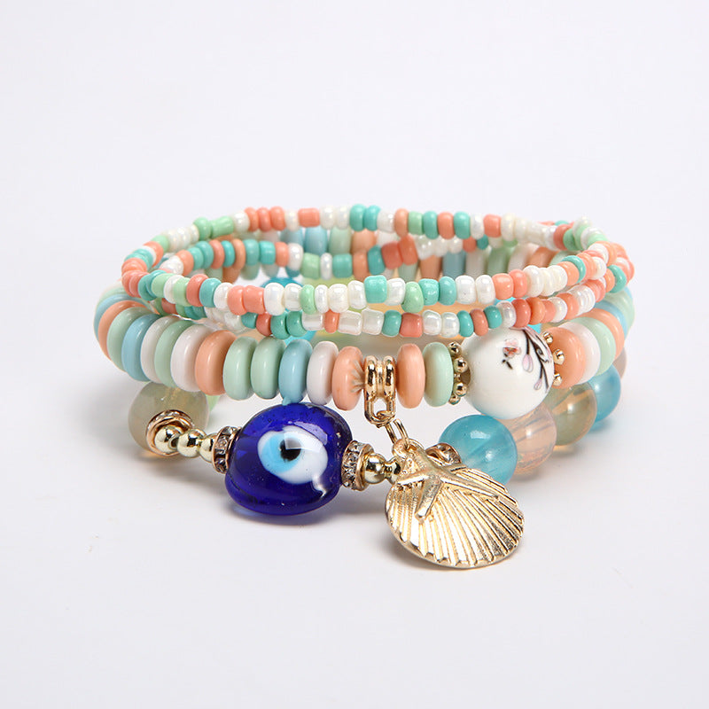 Boho Protection Stack Layering Bracelet Set