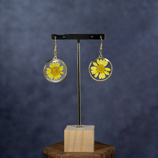 Yellow Cute Daisy Earrings Dangle