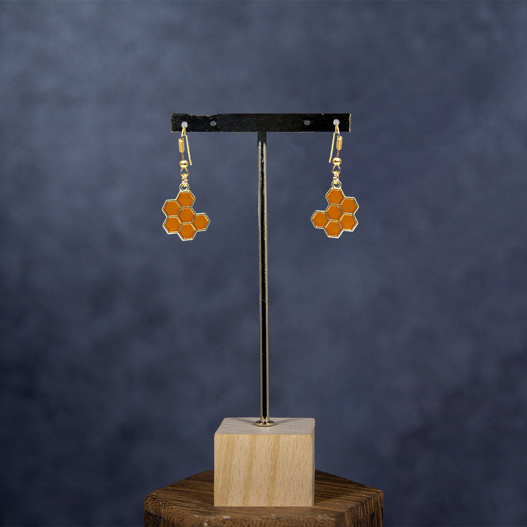Cute Gold Honeycomb Earrings