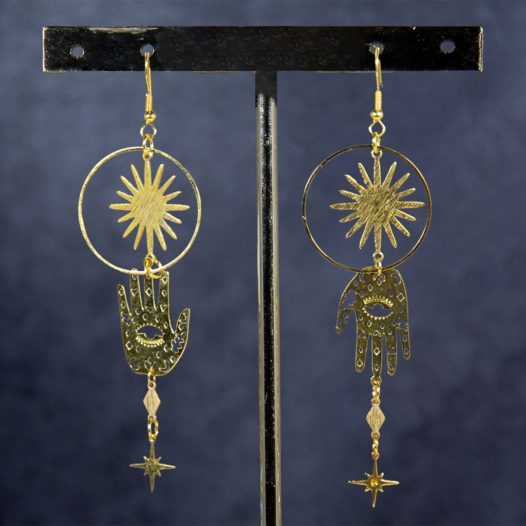 Celestial Hamsa Hand Earring