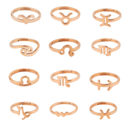 Scorpio Rose Gold Zodiac Ring