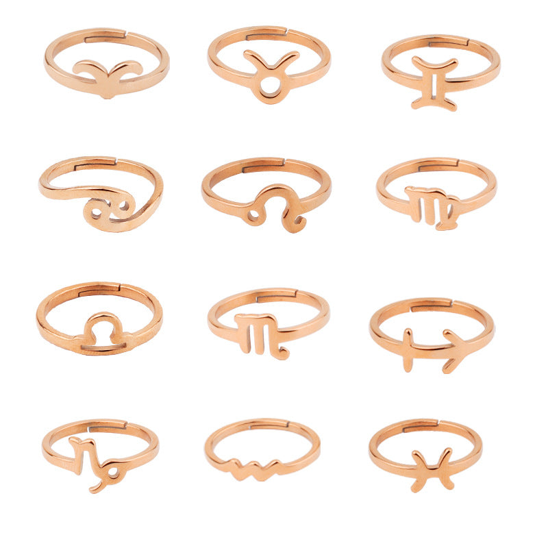 Leo Rose Gold Zodiac Ring