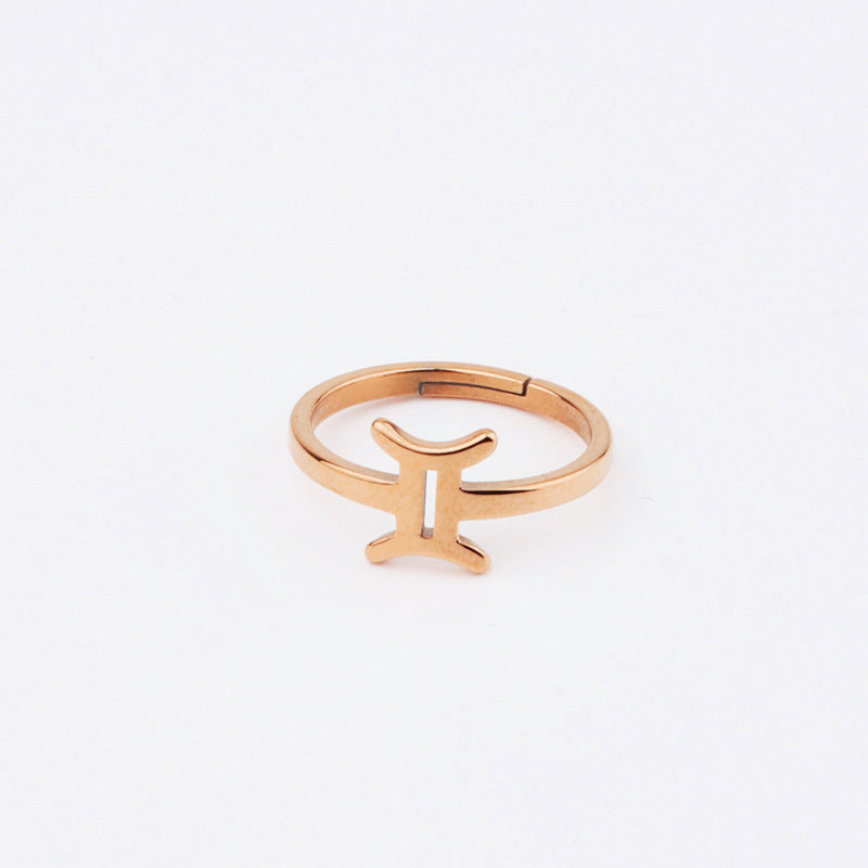 Gemini Rose Gold Zodiac Ring