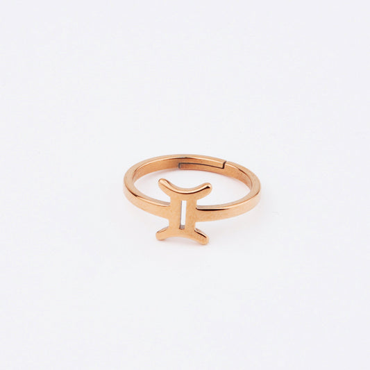 Gemini Rose Gold Zodiac Ring