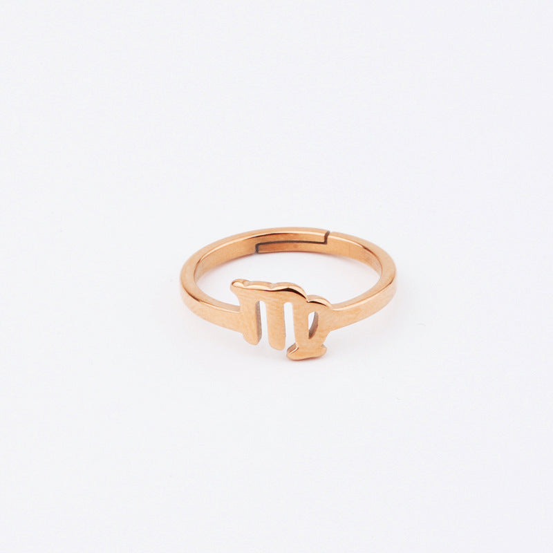 Virgo Rose Gold Zodiac Ring