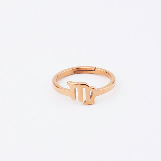 Virgo Rose Gold Zodiac Ring