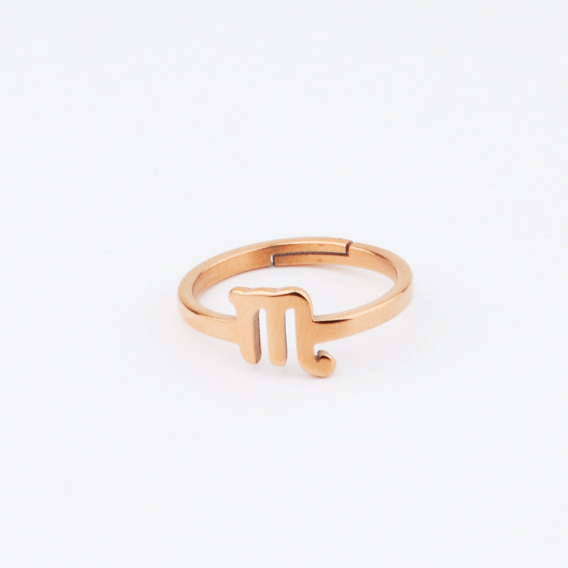 Scorpio Rose Gold Zodiac Ring