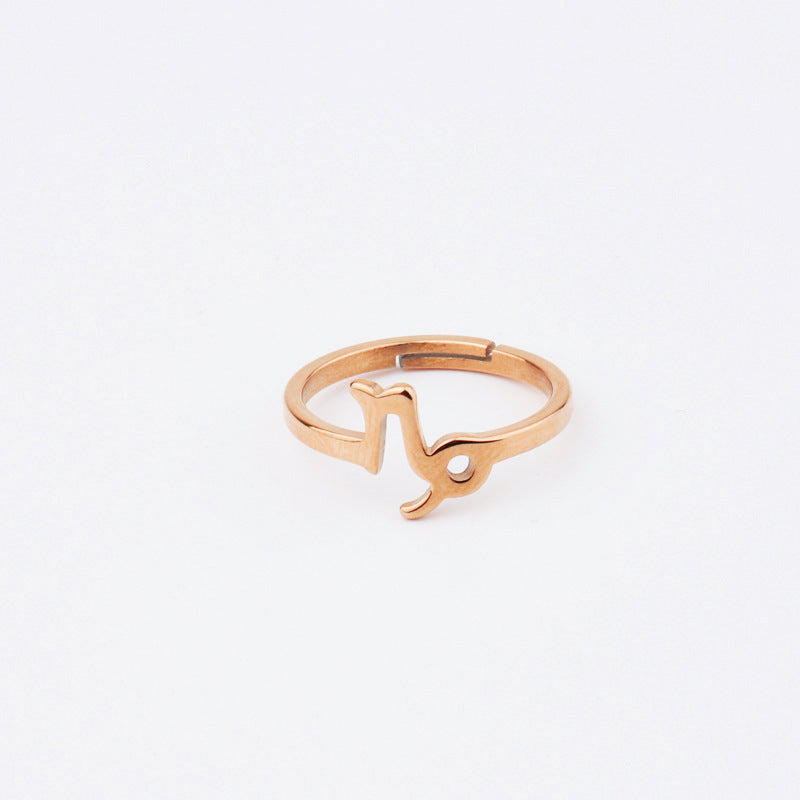 Capricorn Rose Gold Zodiac Ring