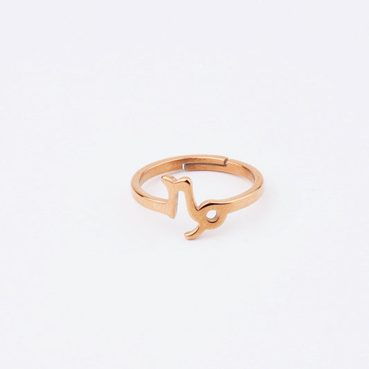 Capricorn Rose Gold Zodiac Ring