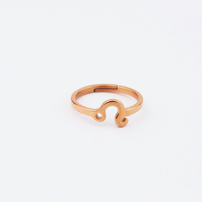 Leo Rose Gold Zodiac Ring