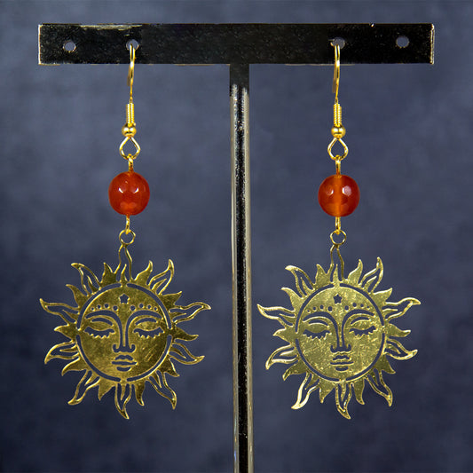 Cute Smiling Sun Face Earrings