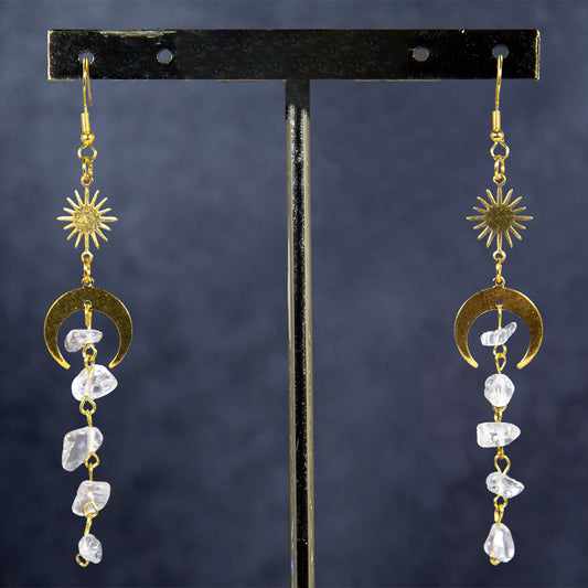 White Moon Crystal Earring