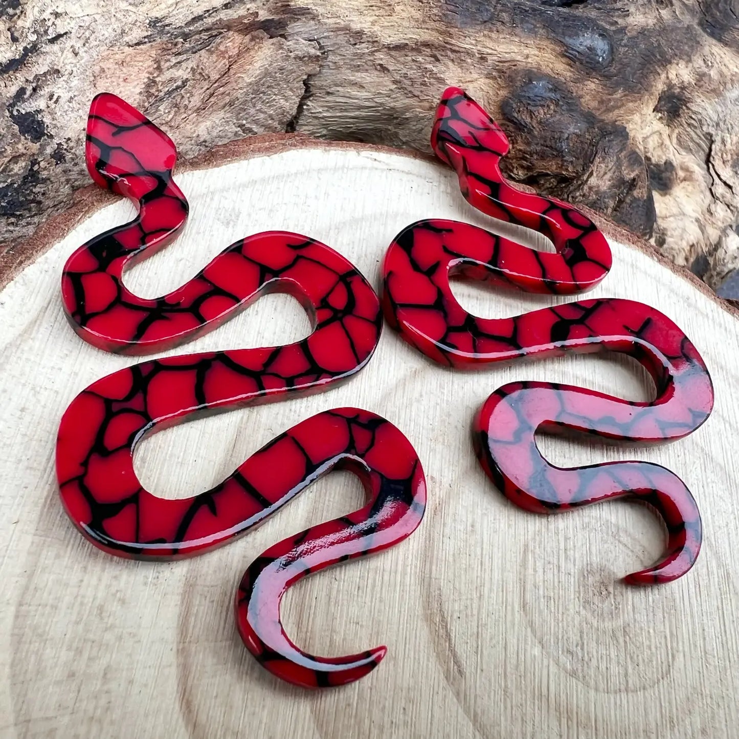 Resin Snake Dangle Earrings