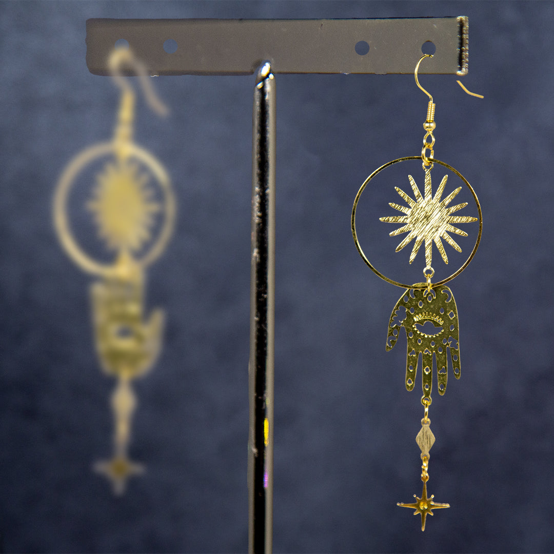 Celestial Hamsa Hand Earring