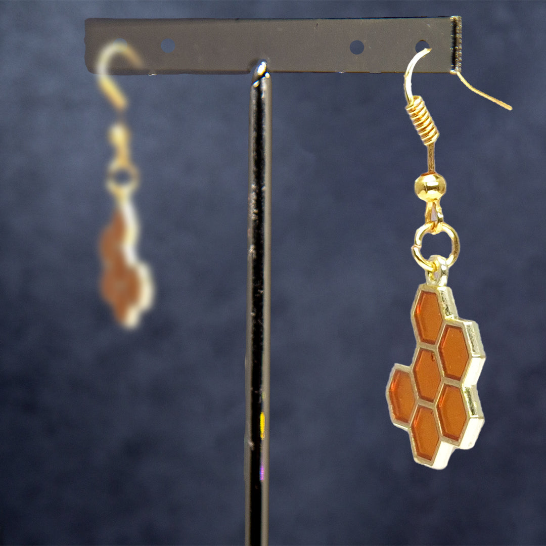 Cute Gold Honeycomb Earrings