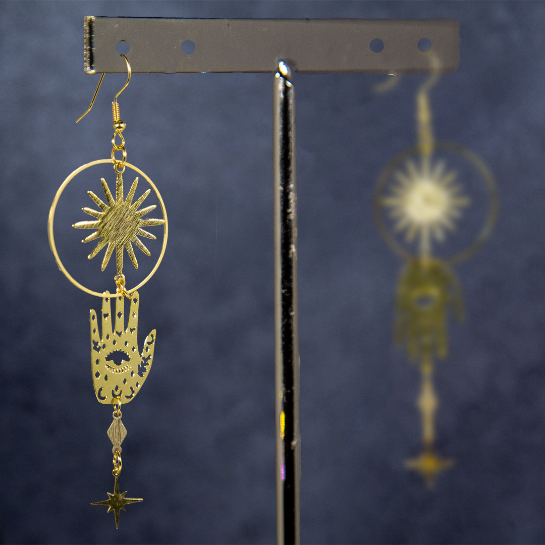 Celestial Hamsa Hand Earring