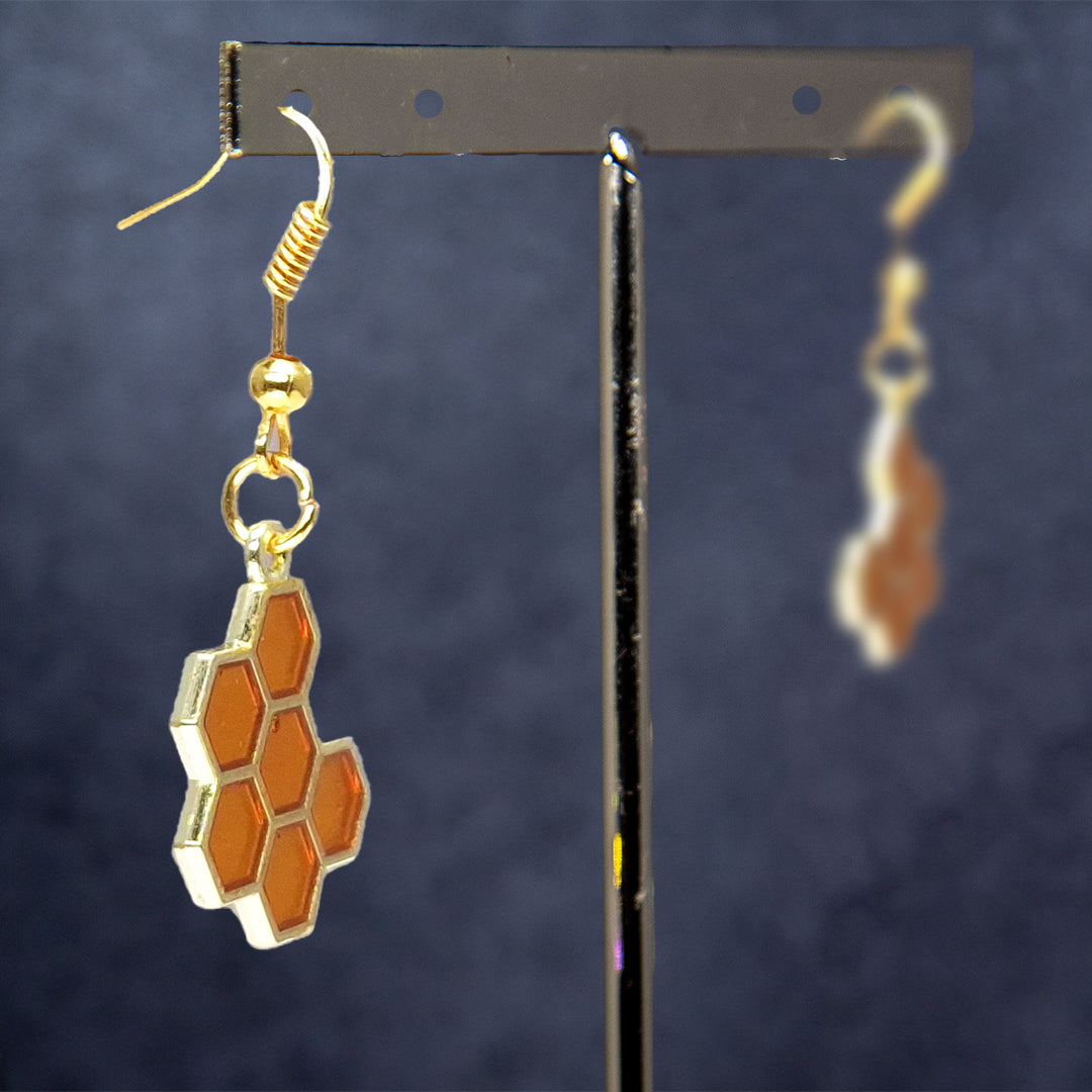 Cute Gold Honeycomb Earrings