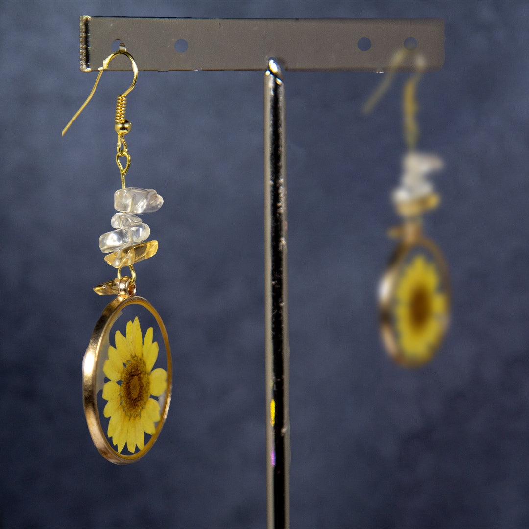 Yellow Cute Daisy Earrings Dangle