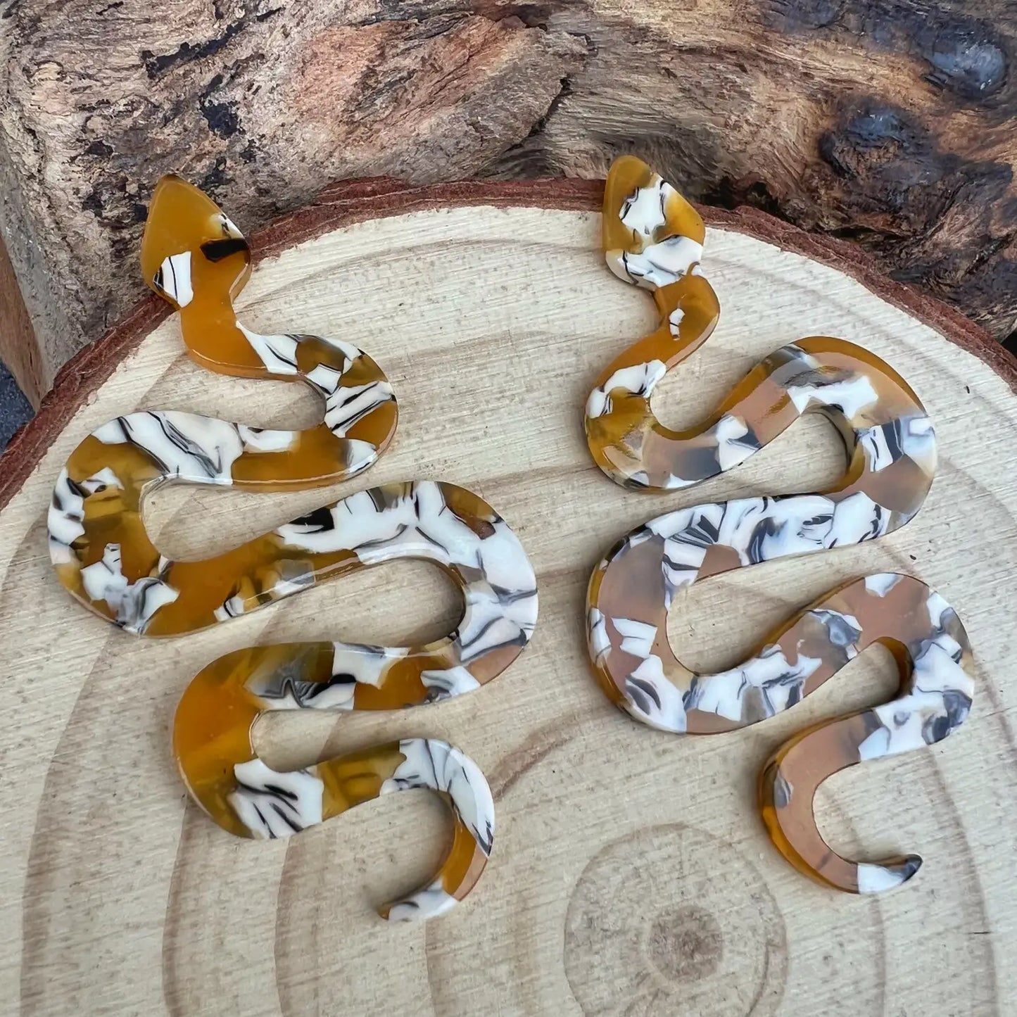 Resin Snake Dangle Earrings