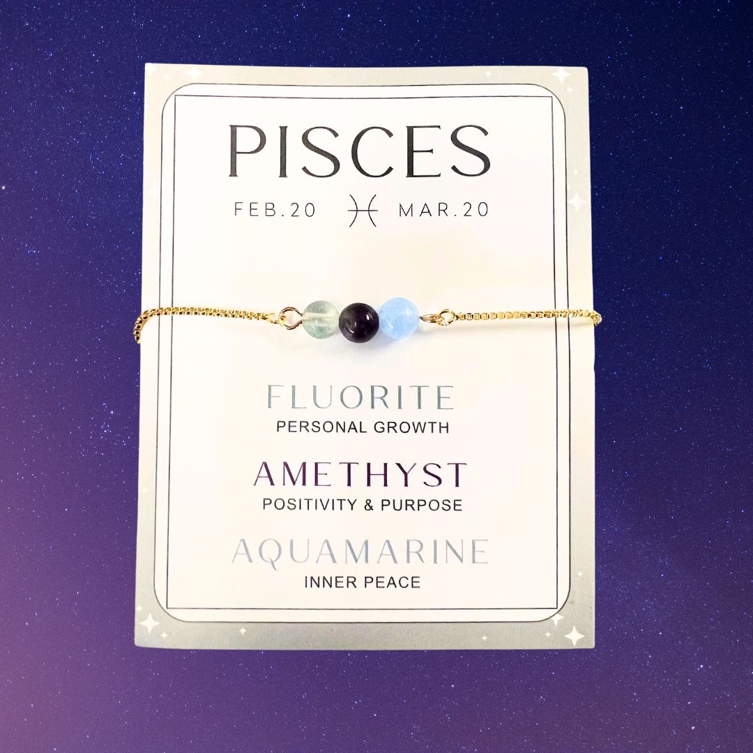 Pisces Gold Chain Adjustable Zodiac Bracelets