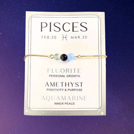 Pisces Gold Chain Adjustable Zodiac Bracelets
