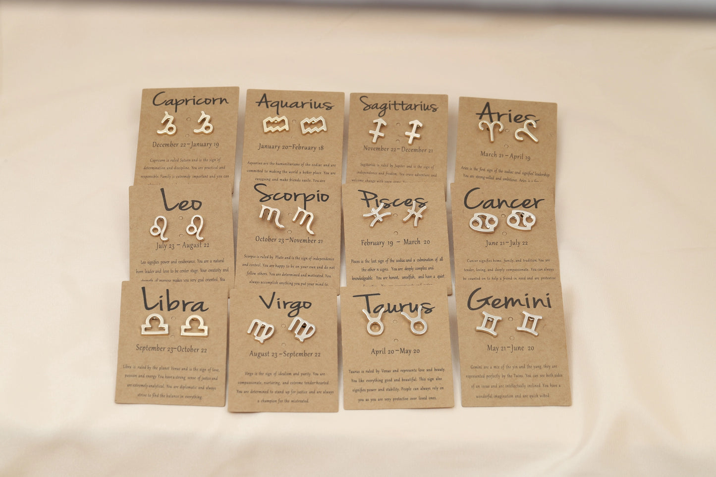 Gemini Dainty Zodiac Earrings