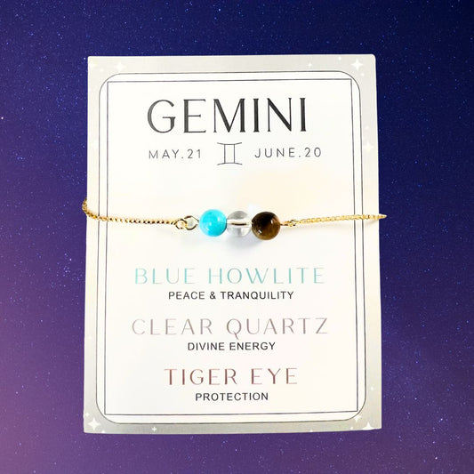 Gemini Gold Chain Adjustable Zodiac Bracelets