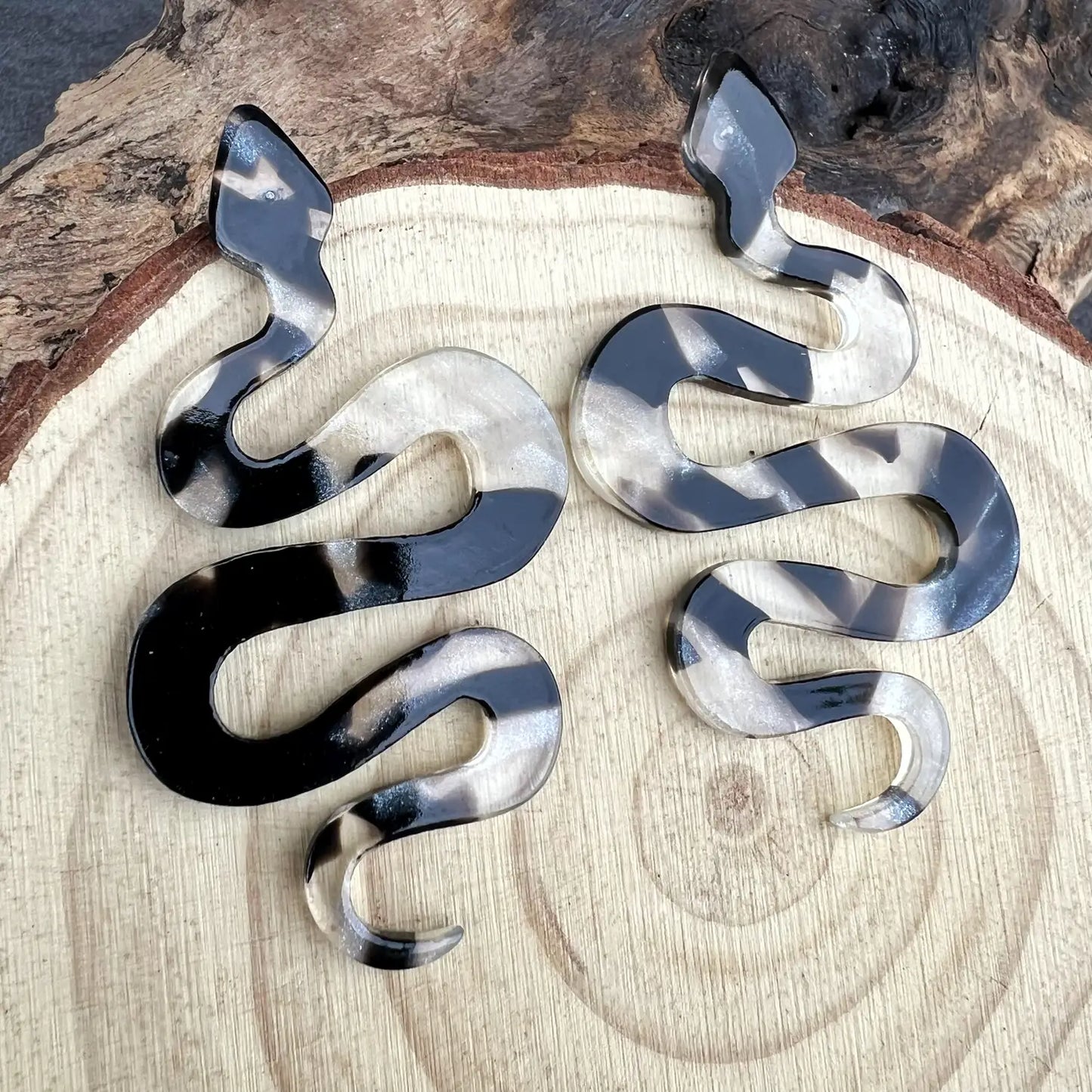 Resin Snake Dangle Earrings