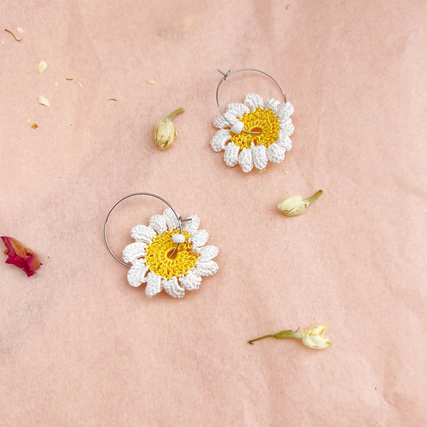 Daisy Floral Crochet Earring