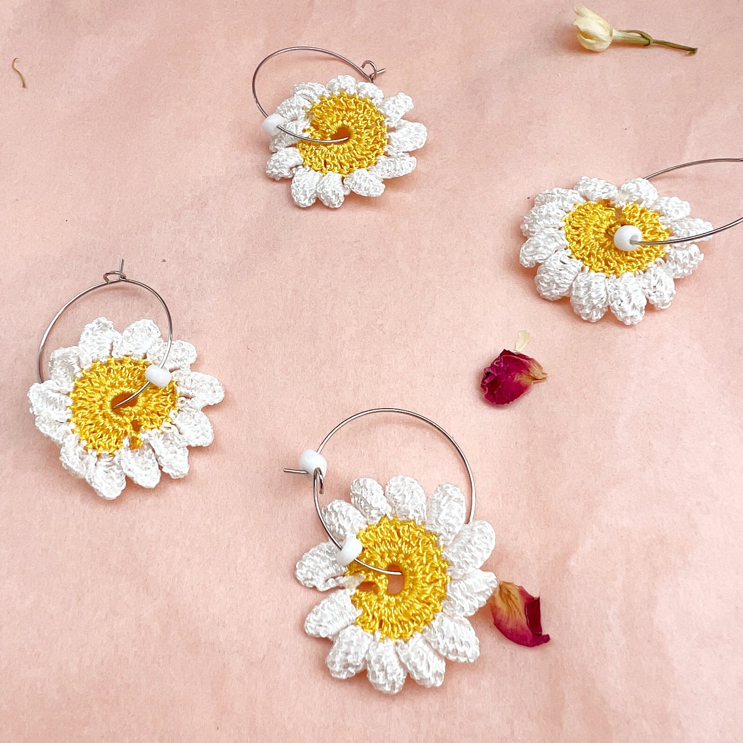 Daisy Floral Crochet Earring