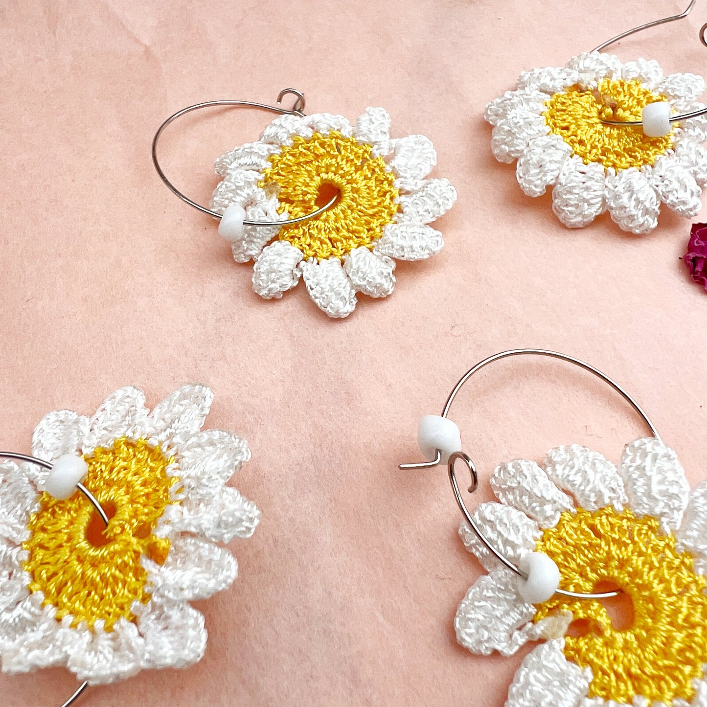 Daisy Floral Crochet Earring