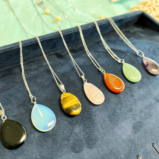 Teardrop Gemstone Necklace