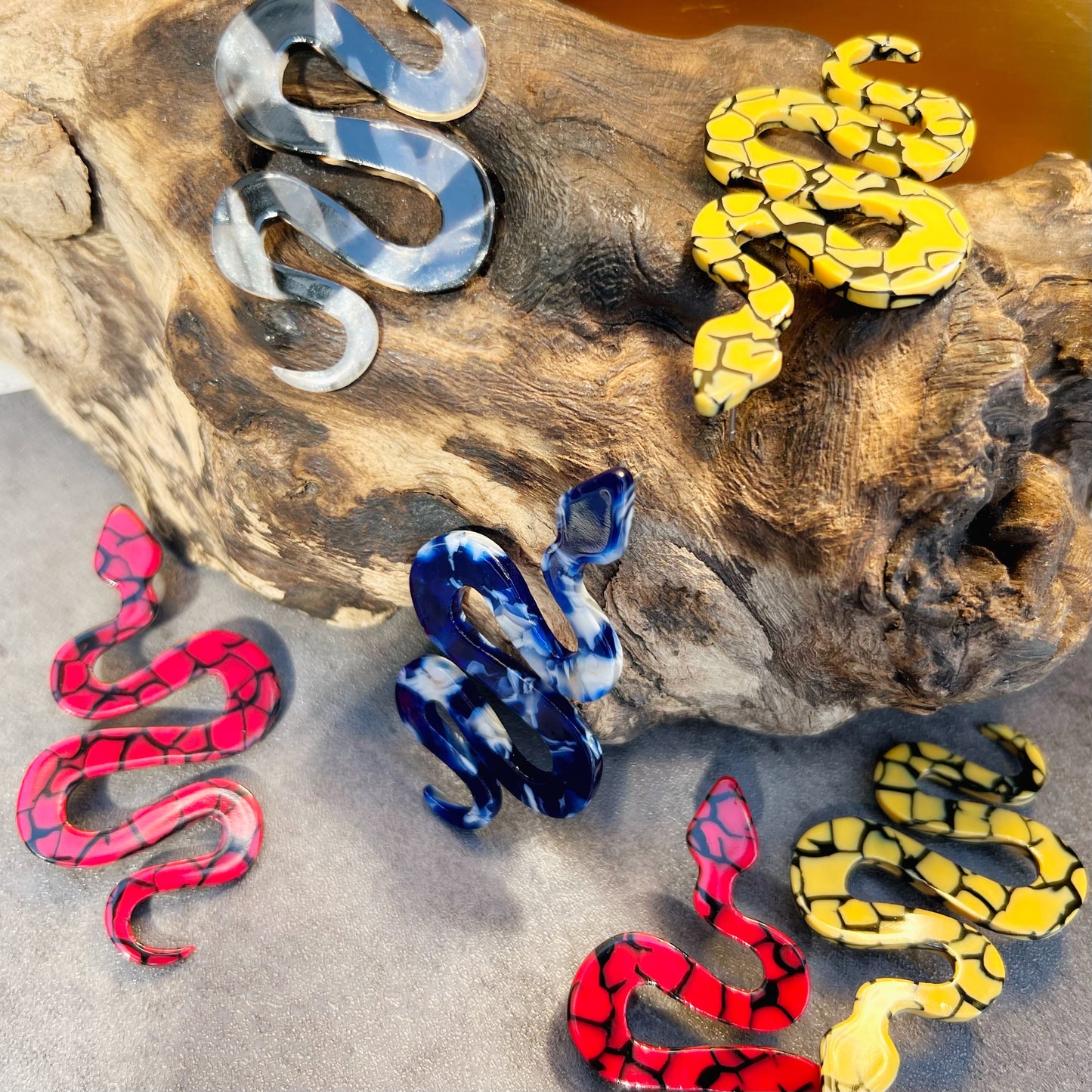 Resin Snake Dangle Earrings