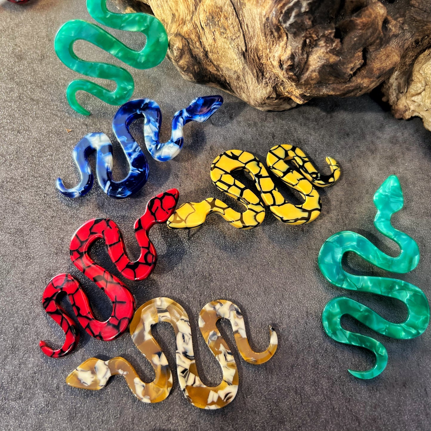 Resin Snake Dangle Earrings