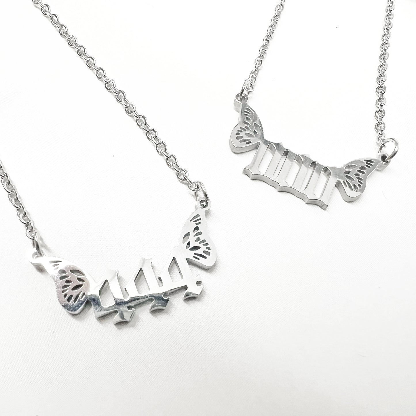 Silver Angel Number Necklace