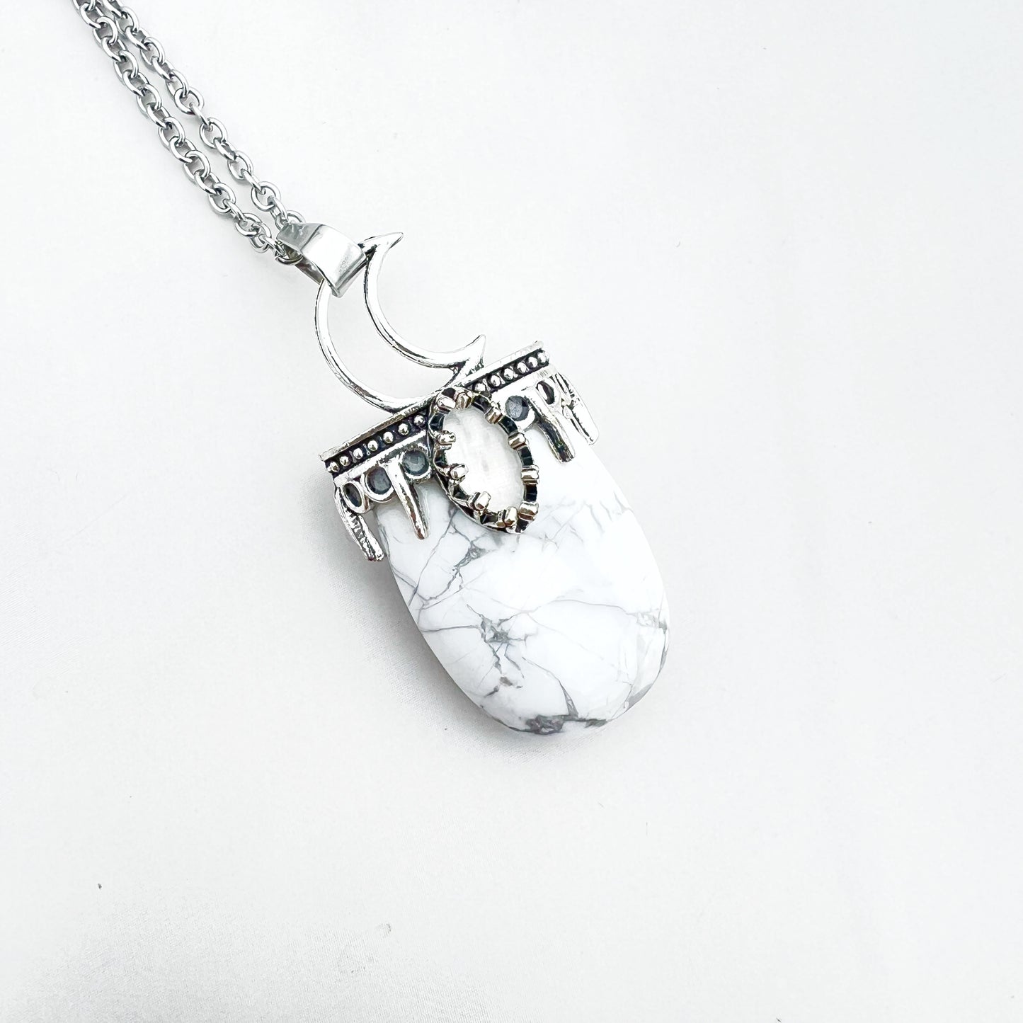 Gemstone Celestial Moon Necklace