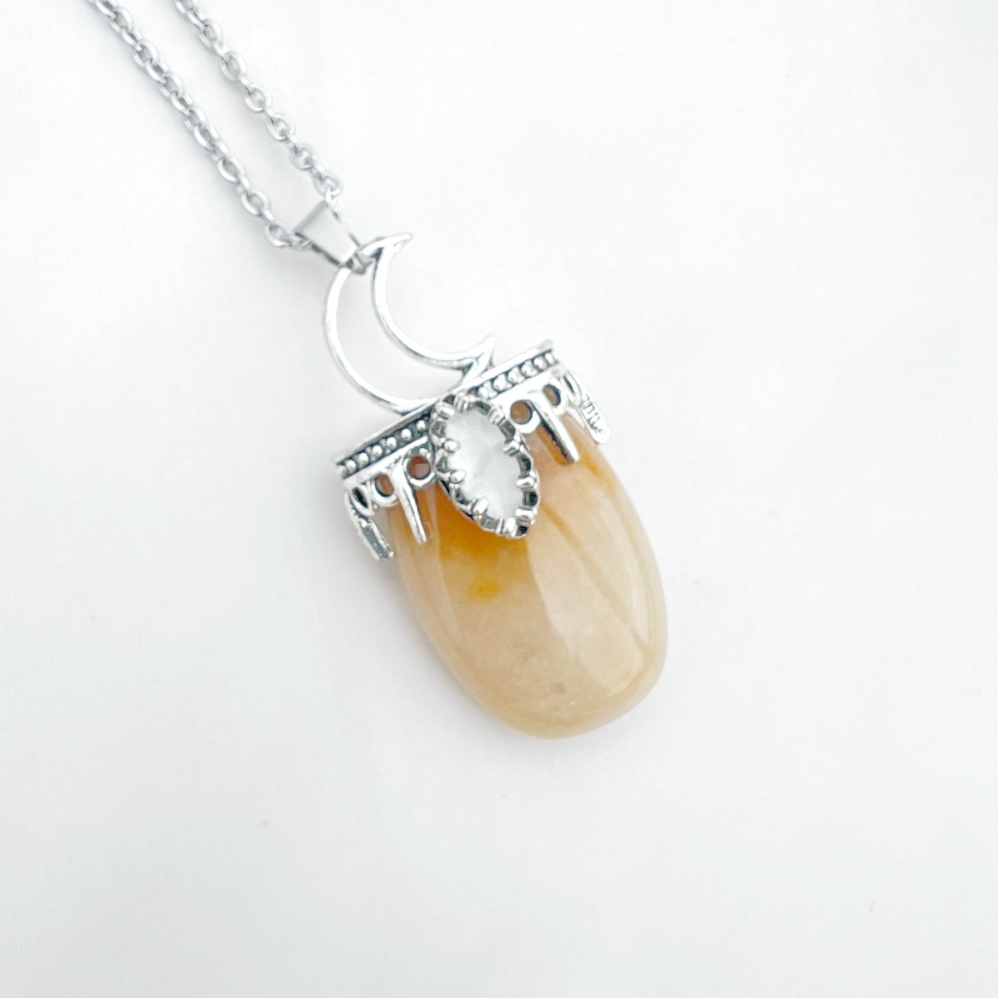 Gemstone Celestial Moon Necklace