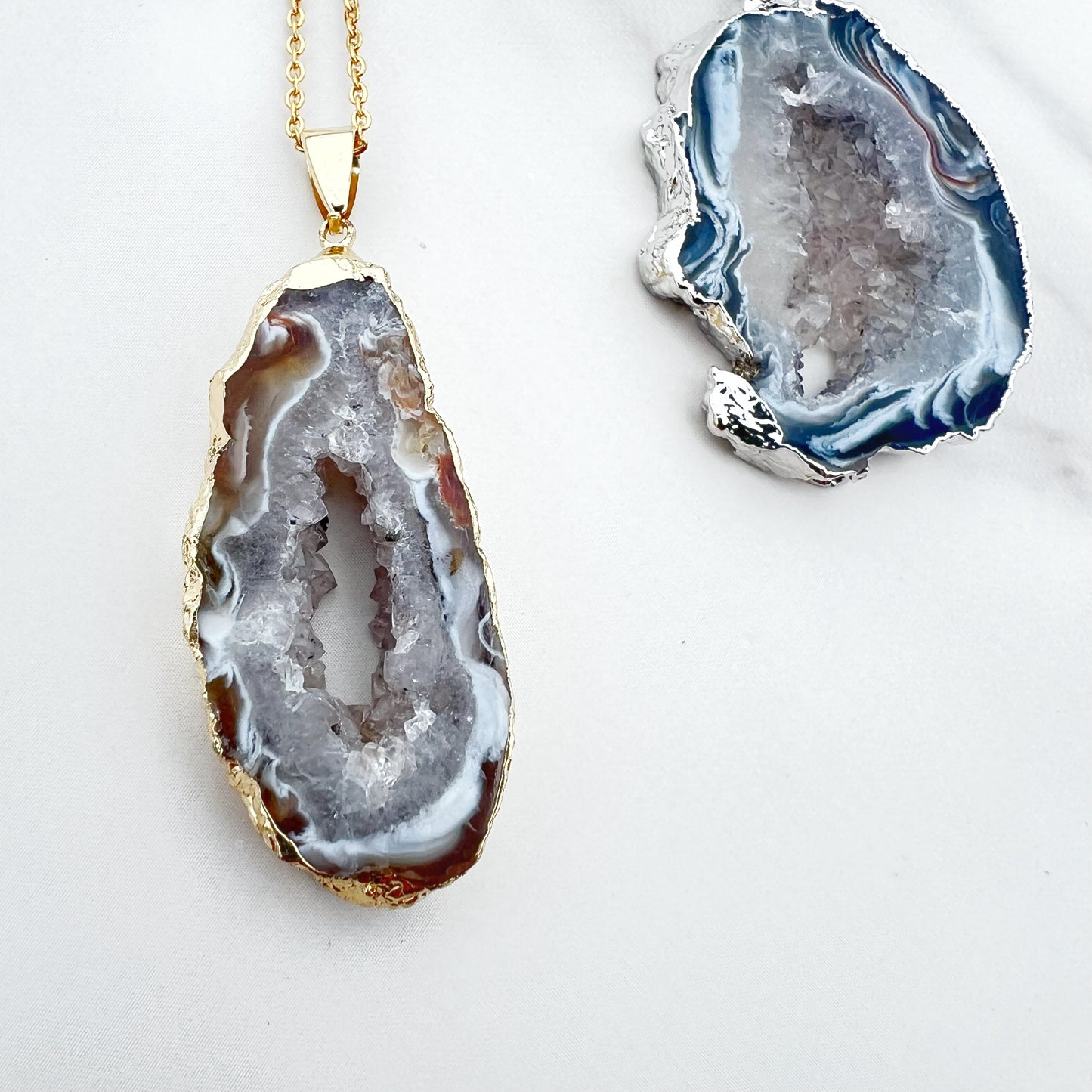 Geode Slice Crystal Necklace