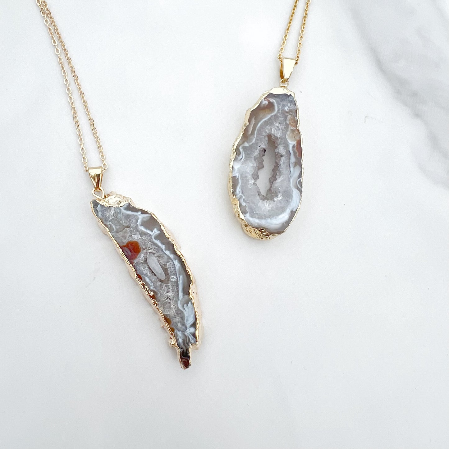 Geode Slice Crystal Necklace