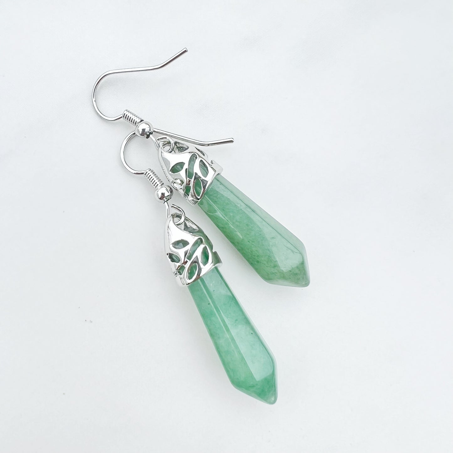 Healing Gemstone Hexagon Point Earring - 16 Colors