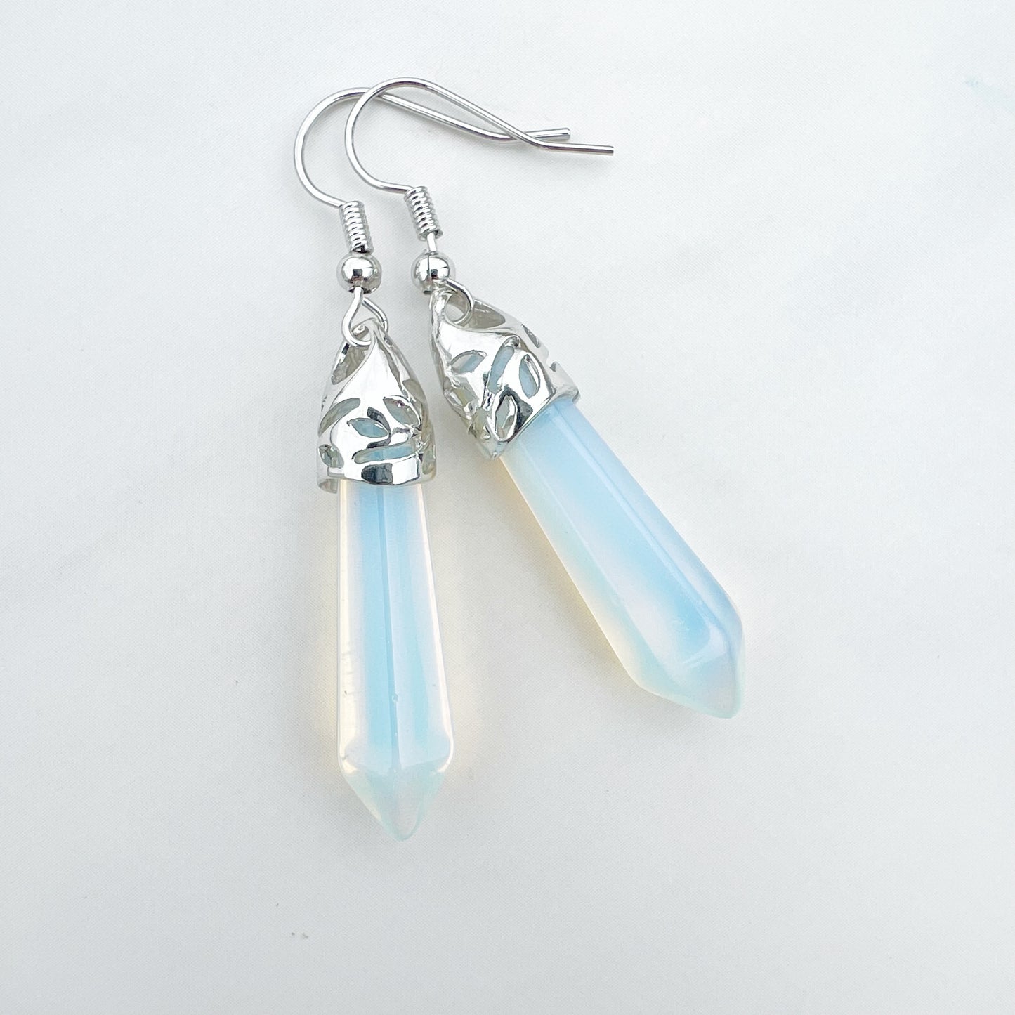 Healing Gemstone Hexagon Point Earring - 16 Colors