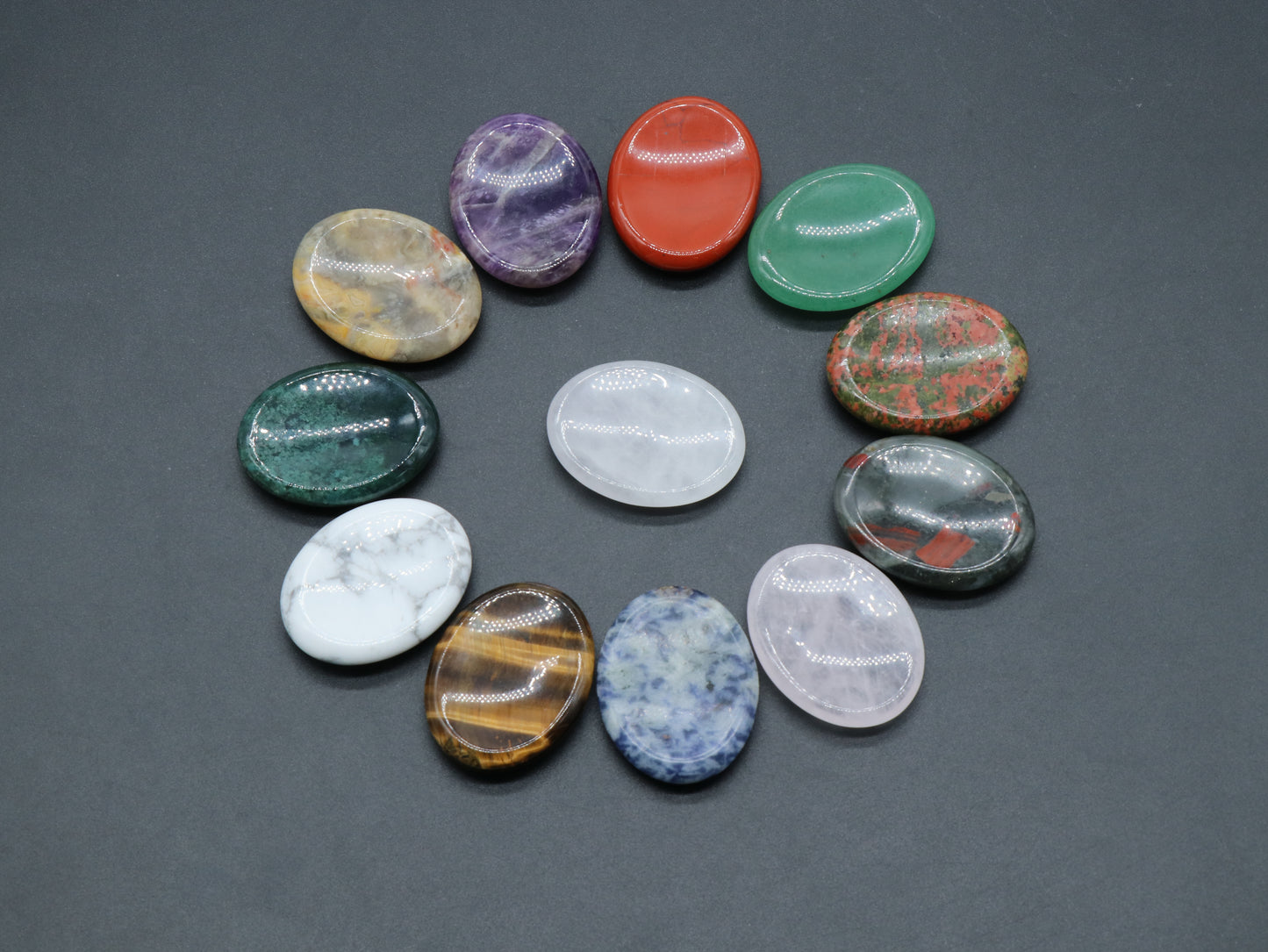 Hand-carved Gem Worry Stones