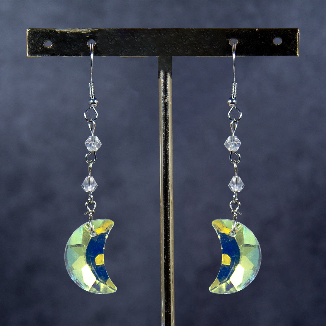 Iridescent Cute Moon Earrings