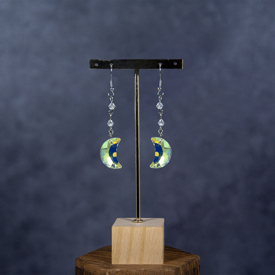 Iridescent Cute Moon Earrings