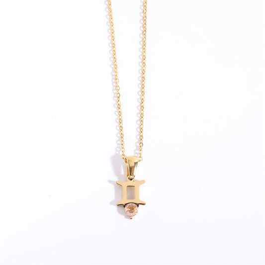 Zodiac Birthstone Drop Necklaces