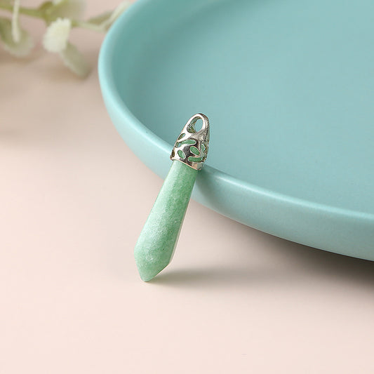 Green Aventurine Bullet Hexagonal-Necklace