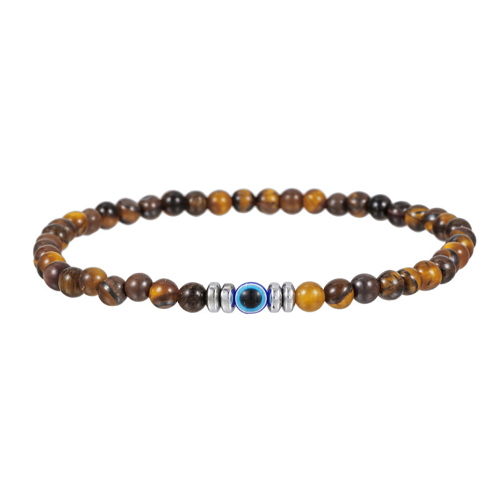 Gemstone Evil Eye Protection Bracelet - Tiger's Eye