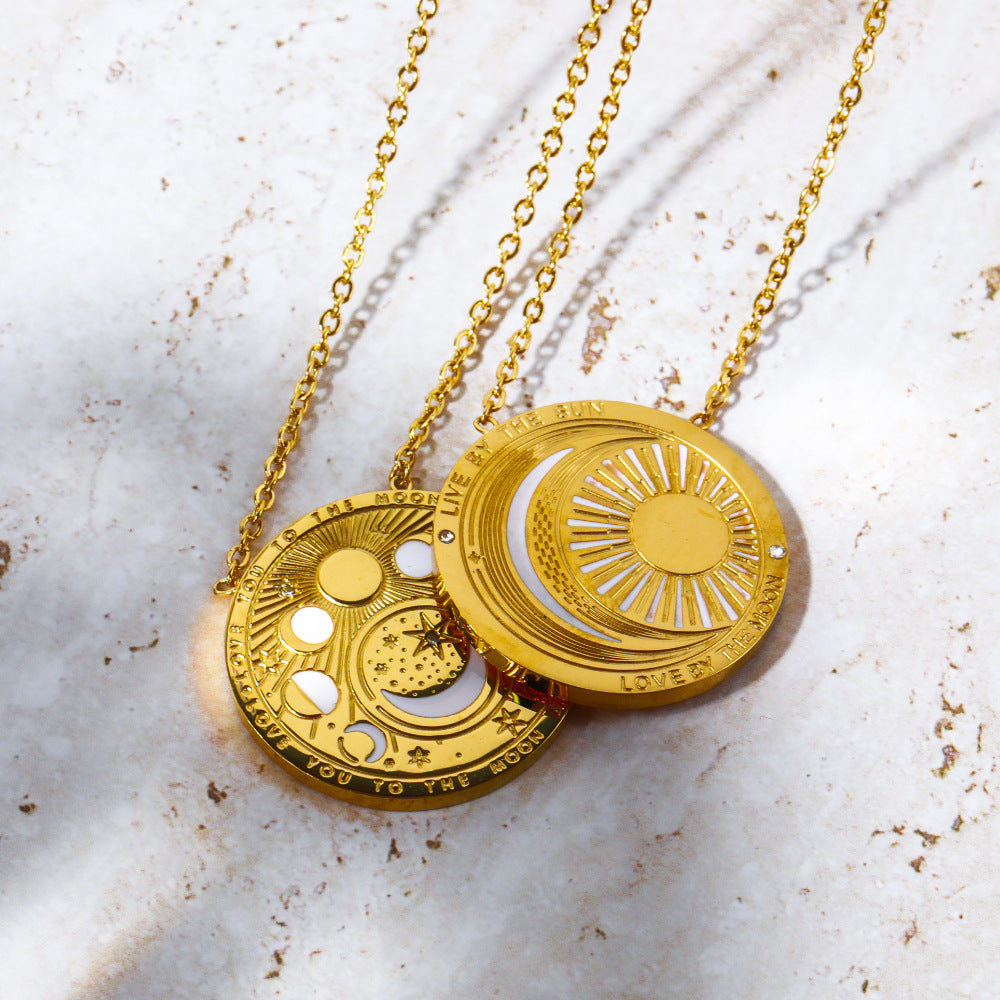 18K Celestial Coin medallion Necklace