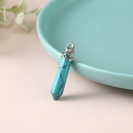 Turquoise Bullet Hexagonal-Necklace